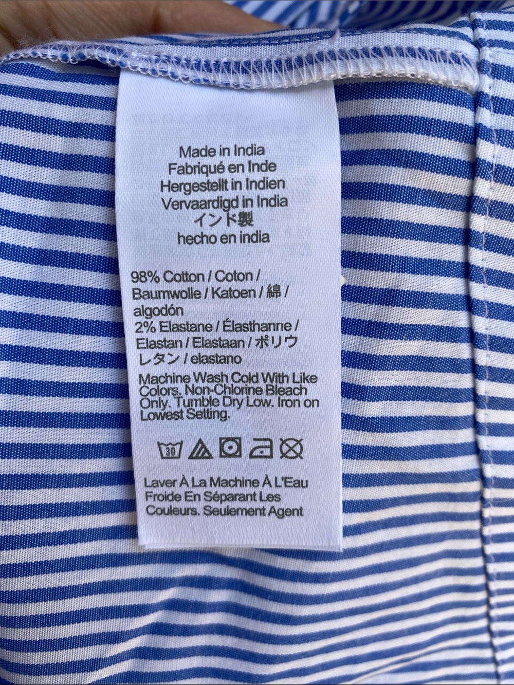 J. Crew Blue and White Striped Midi Shirt Dress w/pockets & self belt - Picture 10 of 16